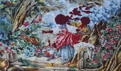 Matt Smith's Hide and Seek 2019 Found in textile and wool (104cm by 73 cm)