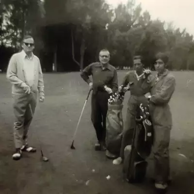 Patrick Witcomb (left) with Clem Chalk (&ldquo;Chalkie&rdquo;) the quartermaster (centre).
