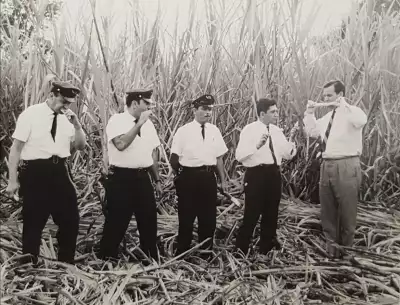 Patrick Witcomb and a four-man security team on the road to Hirardor, Colombia.