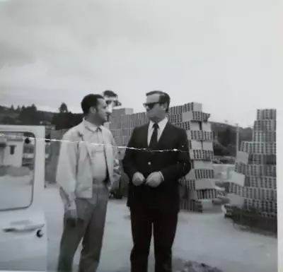 Patrick Witcomb with Hernando Bermudes, his counterpart in the Colombian intelligence services.