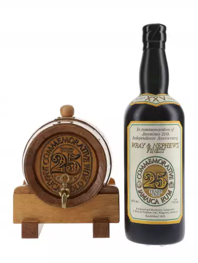 Wray & Nephew 25 Year Old Commemorative Jamaica Rum With Barrel Bottled 1987
