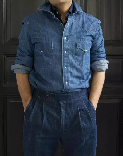 100 HANDS Indigo Western Overshirt
