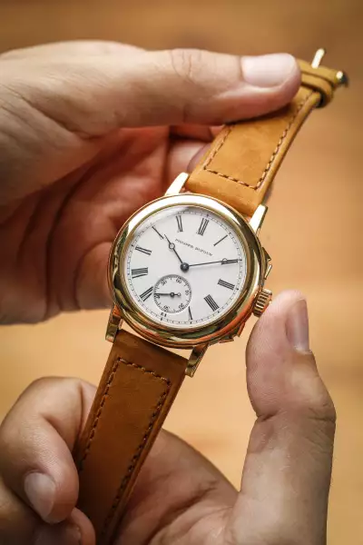 Philippe Dufour Grande & Petite Sonnerie Wristwatch number 1 in yellow gold Philippe Dufour Grande & Petite Sonnerie Wristwatch number 1 in yellow gold