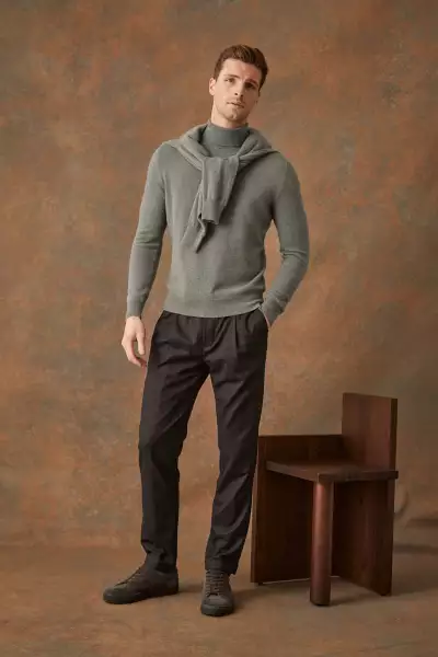 Luca Faloni Moss green roll-neck, &pound;275
