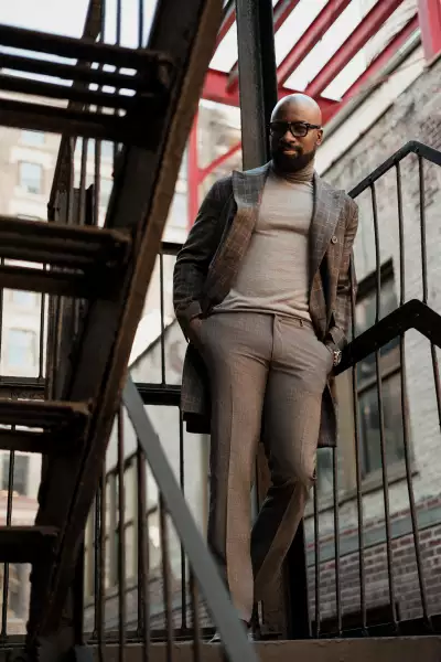 Actor Mike Coltor poses in New York