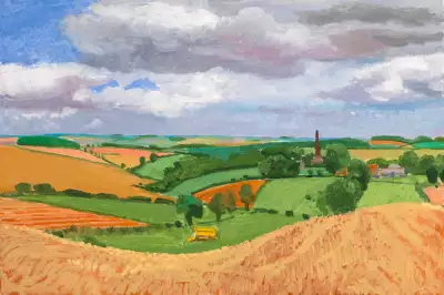 Huggate&rsquo;s St Mary&rsquo;s Church Spire, August 2005, by David Hockney.