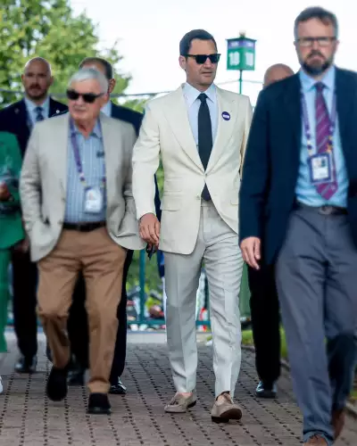 Roger Federer wears Baudoin & Lange loafers