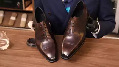 A pair of brown shoes