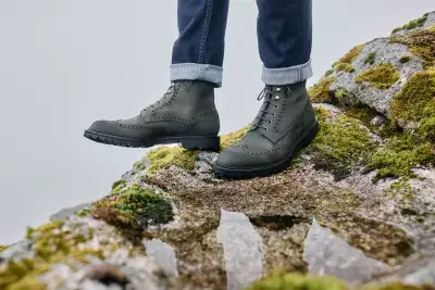 Crockett & Jones Islay in green rough-out suede.