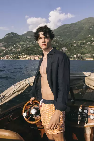 Pater et Filius &lsquo;Orange Conch&rsquo; beach shorts