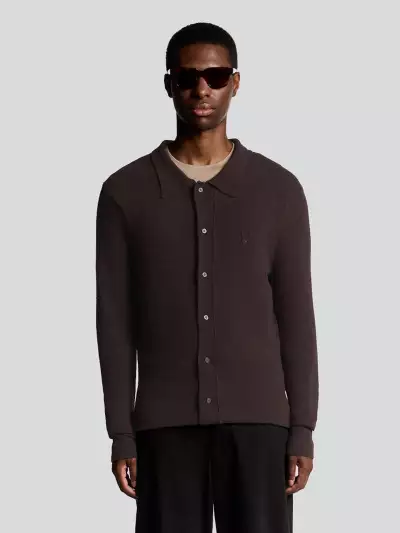 Lyle & SCOTT Textured knit collared cardigan