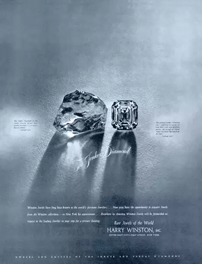 Harry Winston Jonker diamond advert from 1951. Harry Winston Jonker diamond advert from 1951.