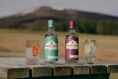 Eight Lands Organic Speyside Gin (£39.44) alongside a bottle of its Organic Speyside Vodka (£37.40) Eight Lands Organic Speyside Gin (£39.44) alongside a bottle of its Organic Speyside Vodka (£37.40)
