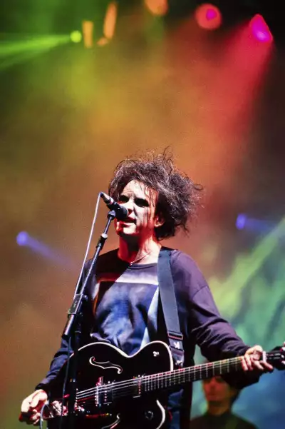 Robert Smith of The Cure, Glastonbury, 1995 Robert Smith of The Cure, Glastonbury, 1995