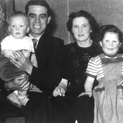 Dalglish with his parents and sister