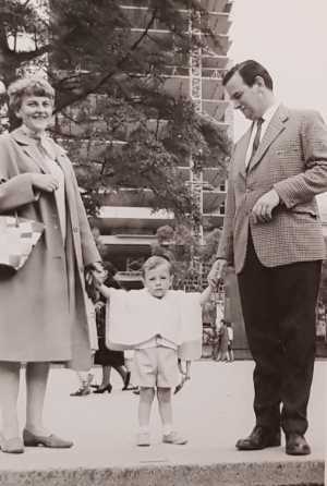 Phillip with Joan Witcomb and Patrick Witcomb, Bogota 1968.