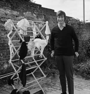 Charlie Watts with the washing in Lewes, Sussex