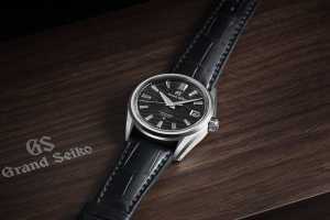 Grand Seiko Platinum High Beat Black Dial Tree Rings Ref SLGH007