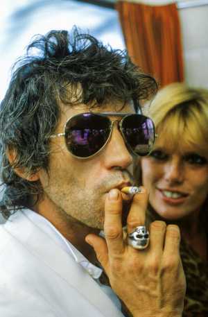 Keith Richards on the tour bus