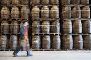 Whisky barrels at Glen Moray