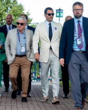 Roger Federer wears Baudoin & Lange loafers