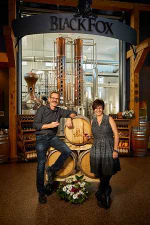 John Cote and Barb Stefanyshyn-Cote of Black Fox Farm & Distillery