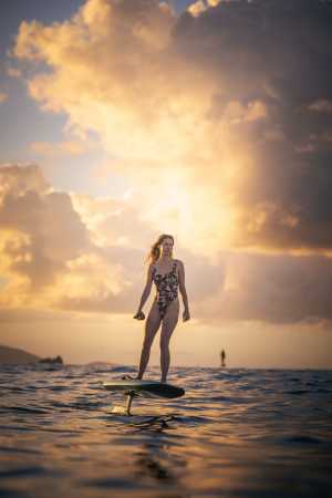 Woman on a Lift Foil eFoil