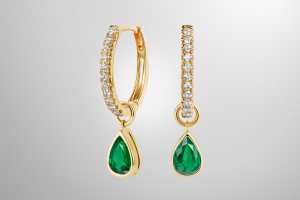 Hirsh Venus Emerald and Diamond Hoop Earrings