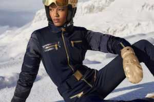 Model wears Winternational ski suit