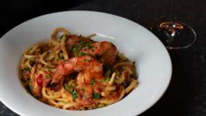 Prawn pasta at Bennie Restaurant Prawn pasta at Bennie Restaurant