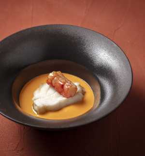 Monkfish with pumpkin egusi – Akoko