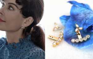 Lena Cohen Marquise Diamond Jacket Earrings