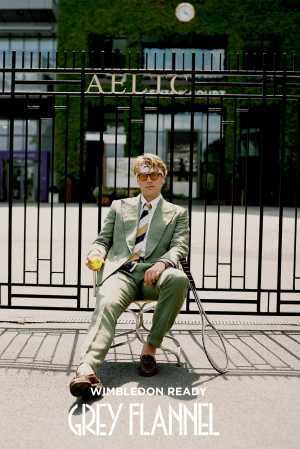 Model wearing Grey Flannel Model wearing Grey Flannel