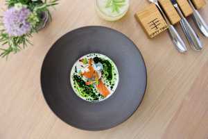 ChalkStream trout, buttermilk, dill, radish, and kohlrabi