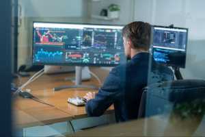 Man at trading desk