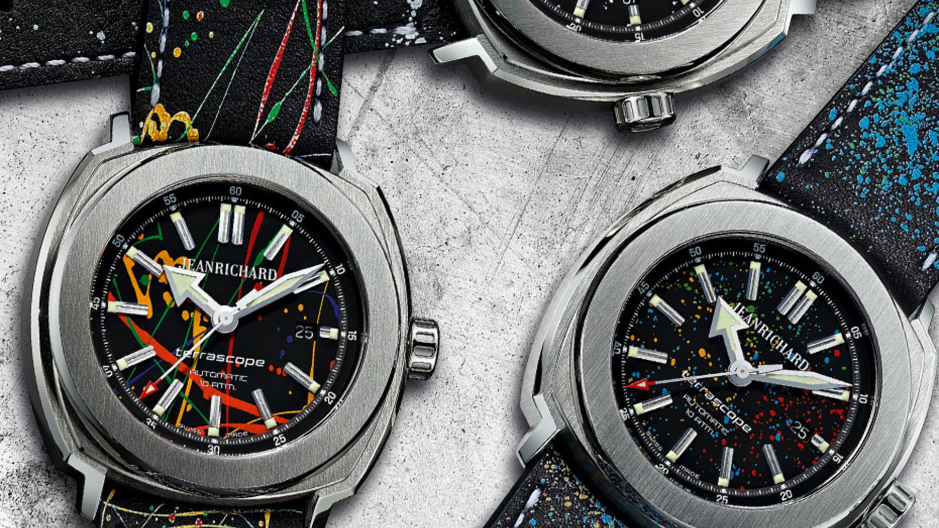 Paintsplattered watches from JeanRichard Square Mile