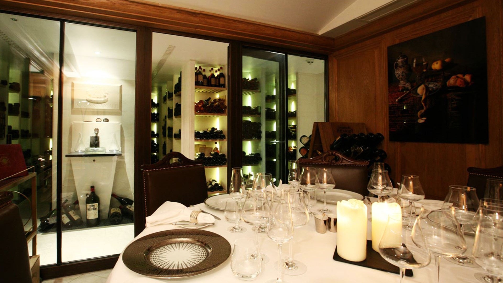 Private dining table at The Sommerlier's Table at The Connaught Private dining table at The Sommerlier's Table at The Connaught