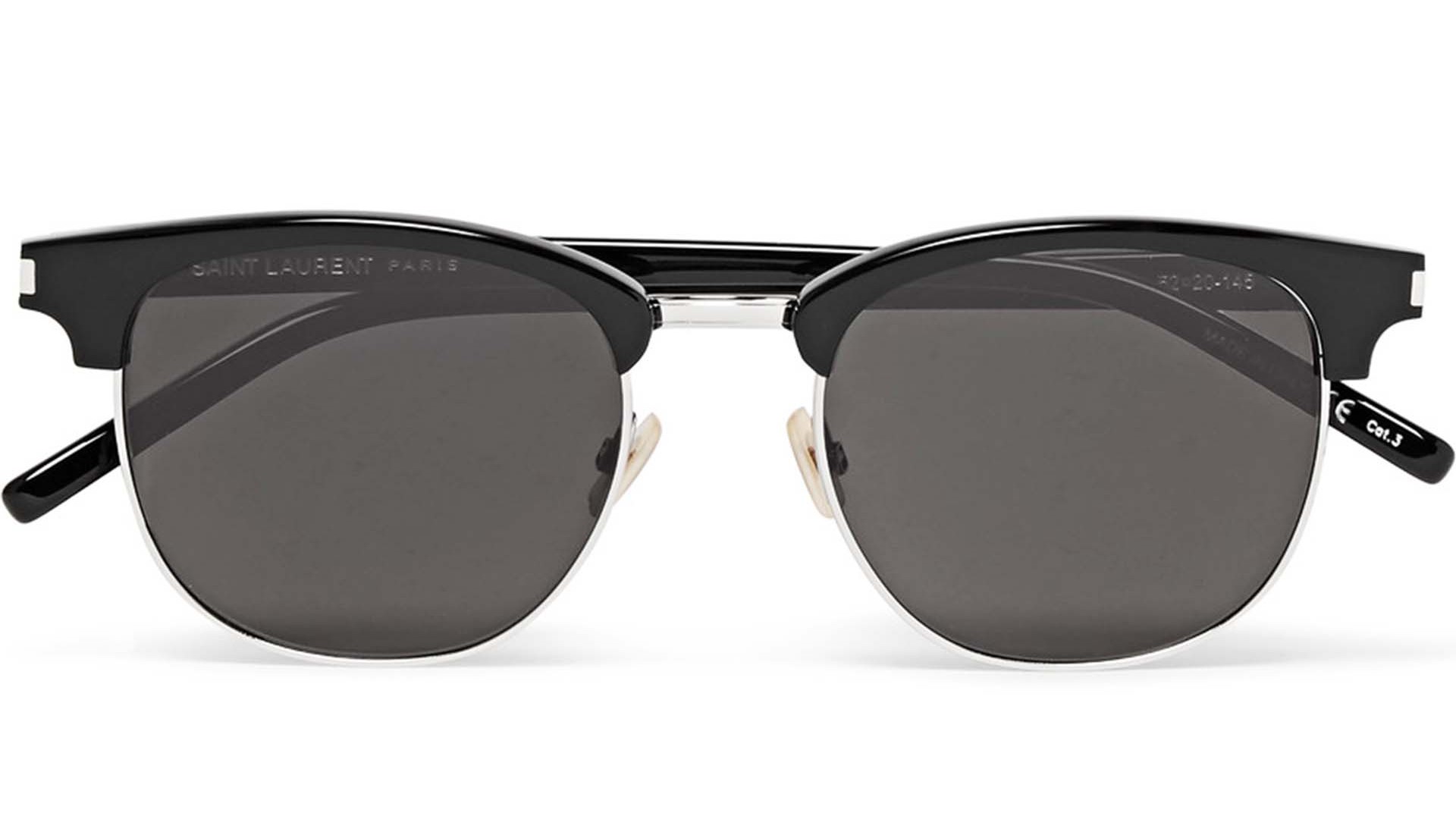 Saint Laurent: D-Frame Metal and Acetate Sunglasses Saint Laurent: D-Frame Metal and Acetate Sunglasses