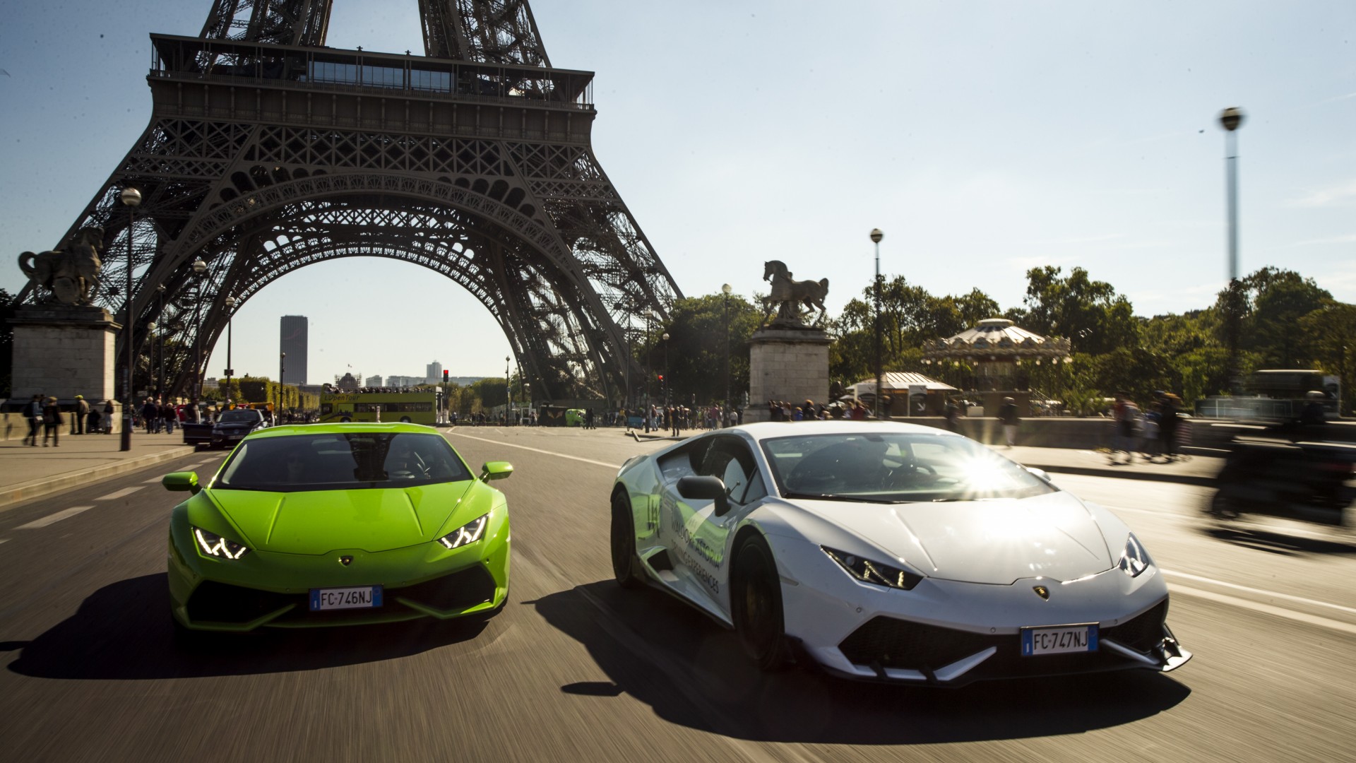 Lamborghini city car driving