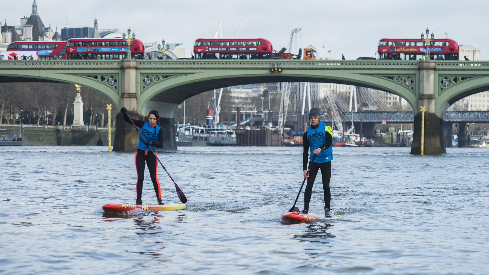 Standup paddle boarding in London Square Mile