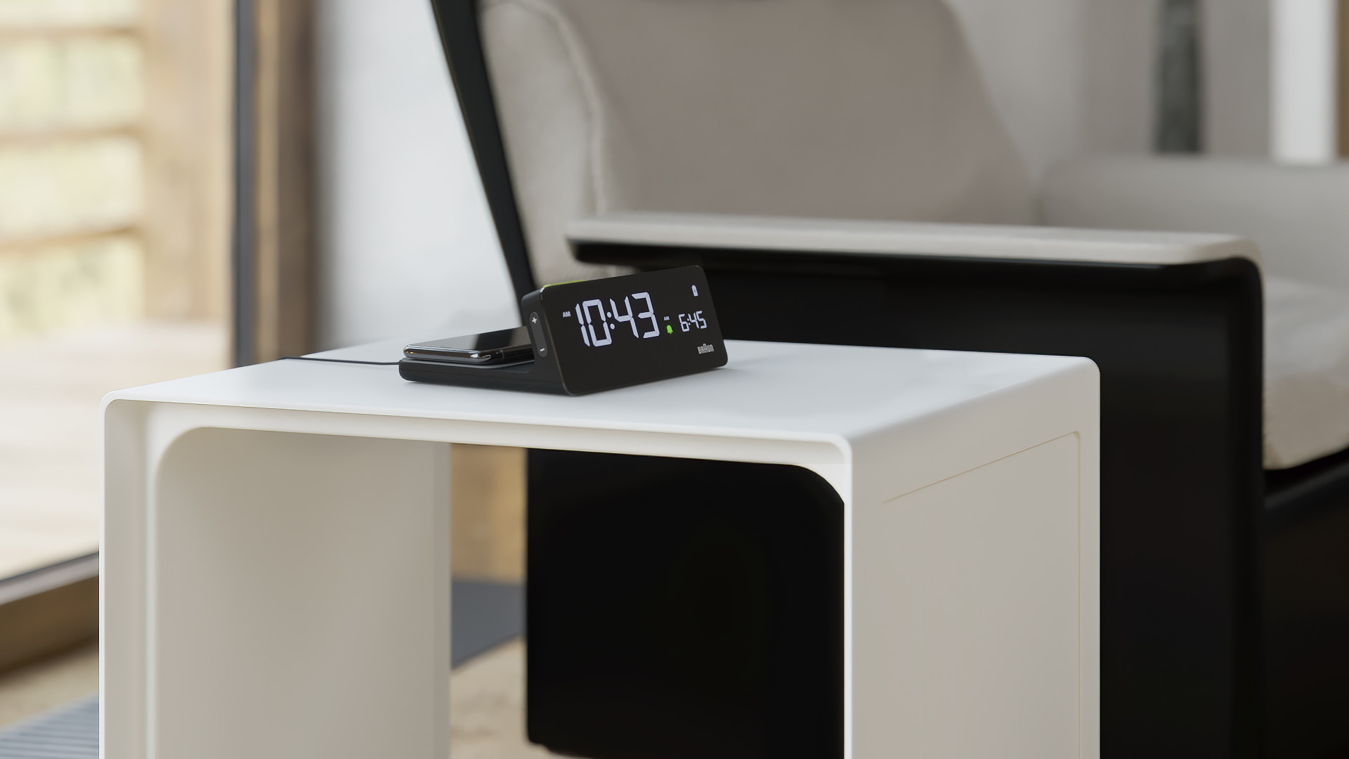 Win a Braun Wireless Charging Alarm Clock Square Mile