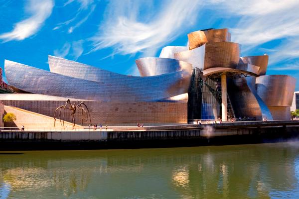 Guggenheim Bilbao museum over the Nervion