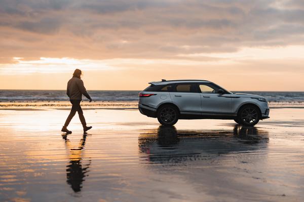 Range Rover Velar on the beach