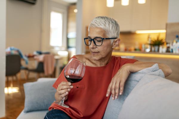 Woman drinking wine