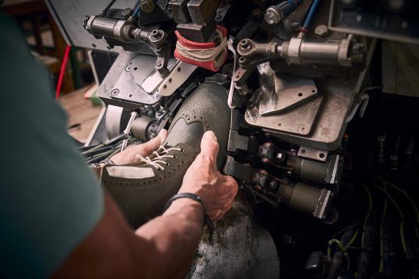 Crockett & Jones Islay being crafted in rough-out suede