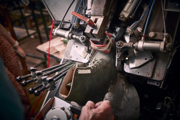 Crockett & Jones Islay being crafted in rough-out suede