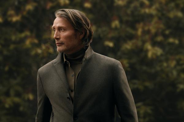 Mads Mikkelsen modelling the Zegna Oasi Cashmere collection