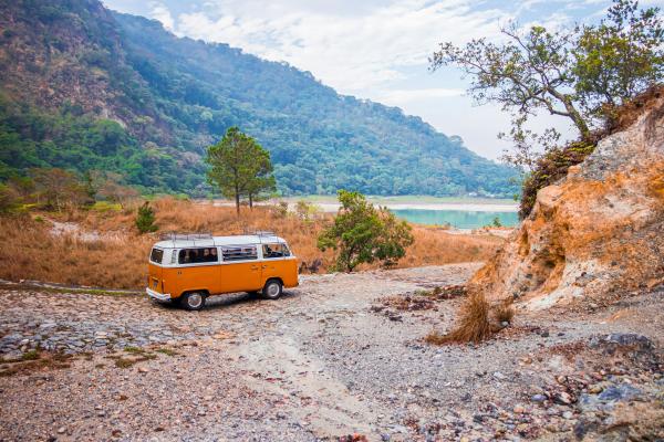 Campervan on a road trip