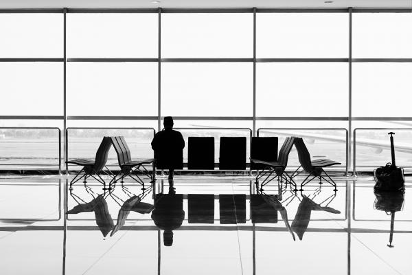 Man sitting at the airport