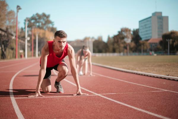 Man at a running track